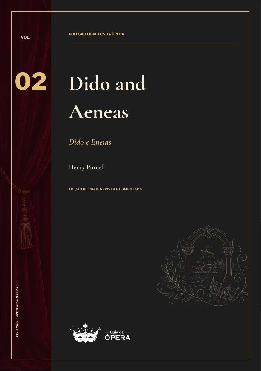 Capa do Vol. 2 da Coleção Libretos da Ópera: Dido and Aeneas, de Henry Purcell.