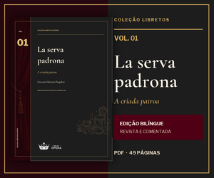 Capa e páginas da edição bilíngue de La Serva Padrona