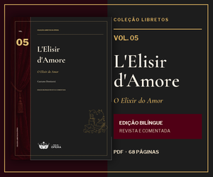 Capa e páginas da edição bilíngue de O Elixir do Amor